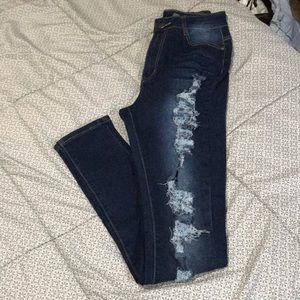Dark wash  high rise jeggings size 7/8